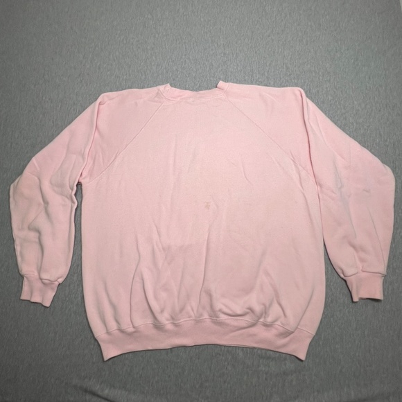 Vtg 1986 Hanes Ski Club Screen Print Pink Sweatshirt | Size XL | Made in USA - Picture 3 of 13